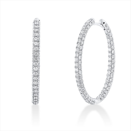 Creolen 18 kt WG, 248 Brill. 2,61 ct, TW-vsi