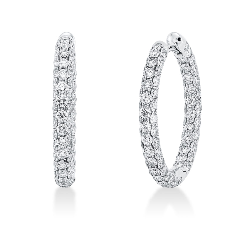 Creolen 18 kt WG, 166 Brill. 3,65 ct, TW-vsi