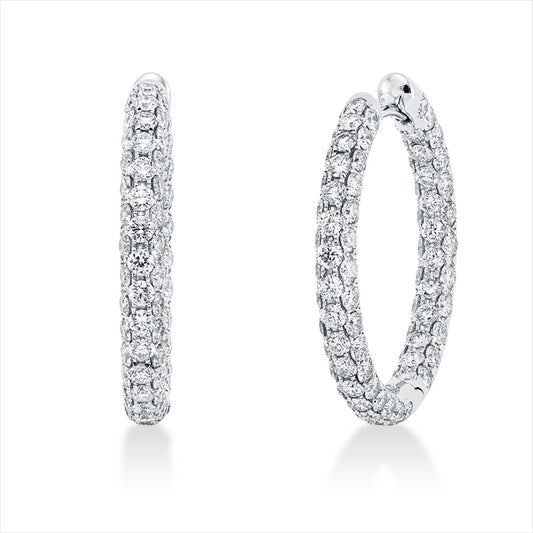Creolen 18 kt WG, 166 Brill. 3,65 ct, TW-vsi