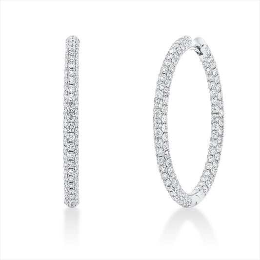 Creolen 18 kt WG, 282 Brill. 4,88 ct, TW-vsi