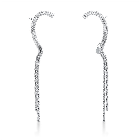 Ohrschmuck 18 kt WG, 214 Brill. 6,89 ct, TW-vsi