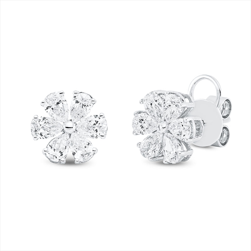 Ohrstecker 18 kt WG, 12 Tropfen 1,69 ct, TW-vsi