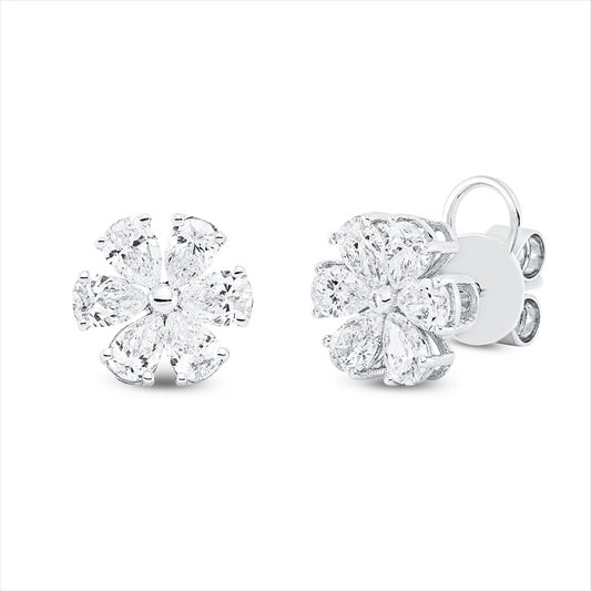 Ohrstecker 18 kt WG, 12 Tropfen 1,69 ct, TW-vsi