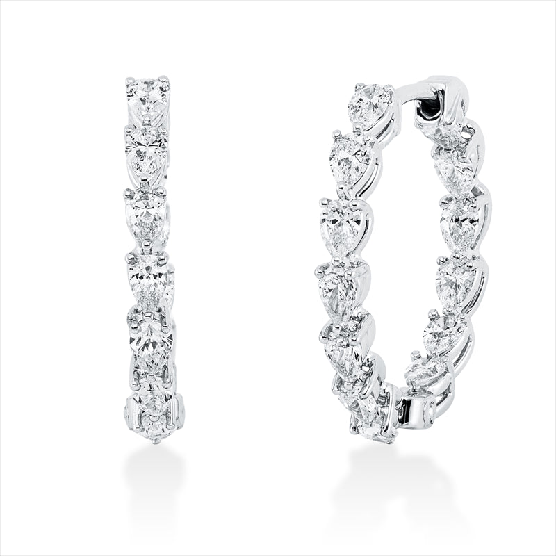 Creolen 18 kt WG, 26 Tropfen 1,56 ct, F-vvs