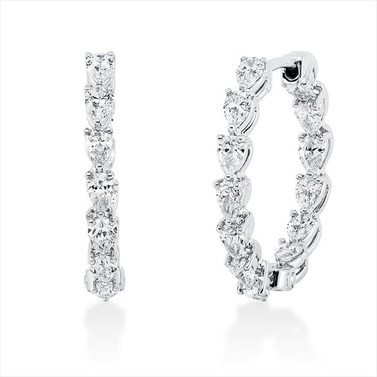 Creolen 18 kt WG, 26 Tropfen 1,56 ct, F-vvs