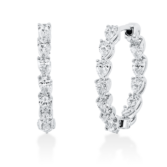 Creolen 18 kt WG, 26 Tropfen 1,56 ct, D/F-vvs