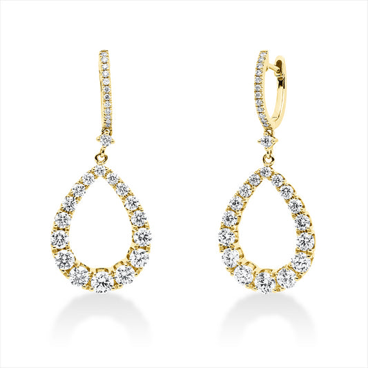 Ohrschmuck 18 kt GG, 58 Brill. 2,74 ct, TW-si