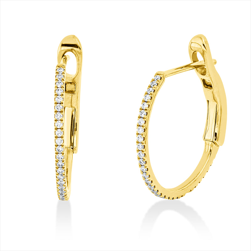 Creolen 18 kt GG, 62 Brill. 0,18 ct, TW-si