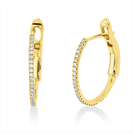 Creolen 18 kt GG, 62 Brill. 0,18 ct, TW-si