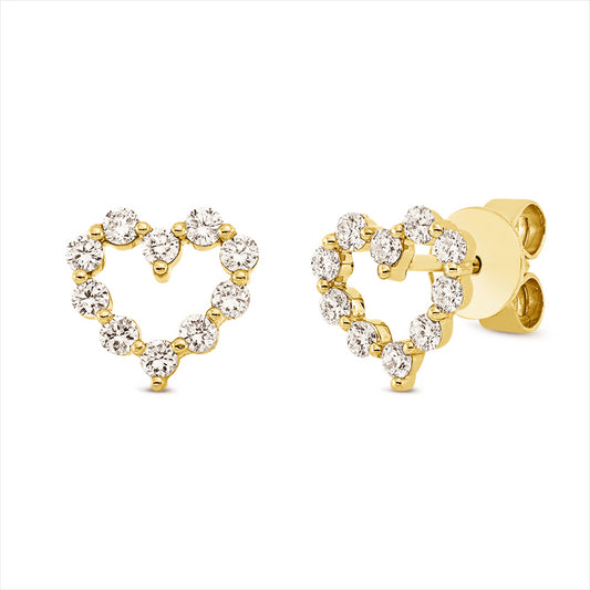 Ohrstecker 18 kt GG, 20 Brill. 0,60 ct, TW-si