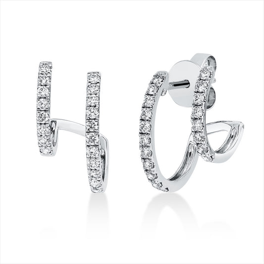 Ohrstecker 18 kt WG, 38 Brill. 0,52 ct, TW-si