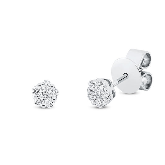 Ohrstecker 18 kt WG, 12 Brill. 0,18 ct, TW-si