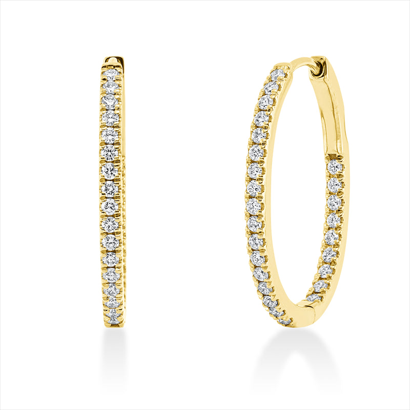 Creolen 18 kt GG, 52 Brill. 0,58 ct, TW-si