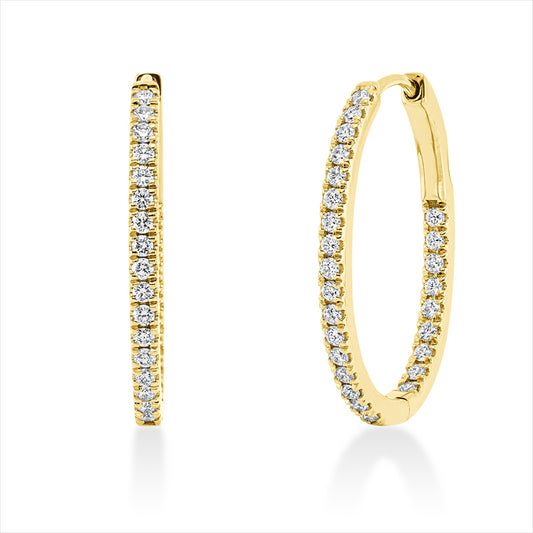 Creolen 18 kt GG, 52 Brill. 0,58 ct, TW-si