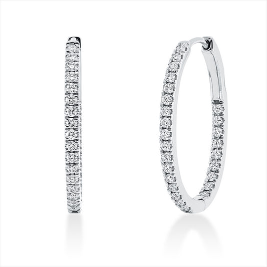 Creolen 18 kt WG, 52 Brill. 0,57 ct, TW-si