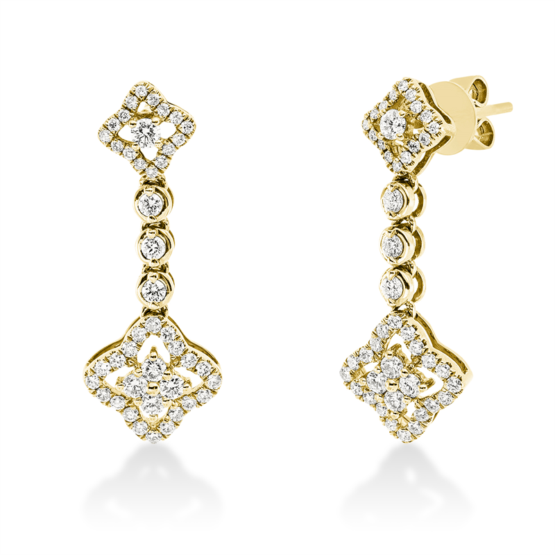 Ohrschmuck 18 kt GG, 88 Brill. 0,59 ct, TW-si