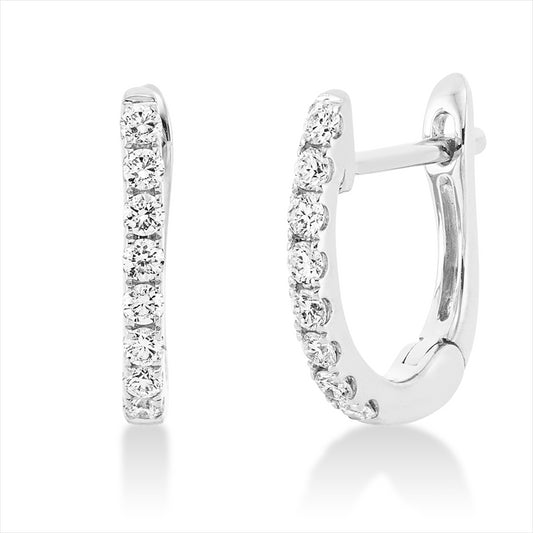 Creolen 18 kt WG, 16 Brill. 0,25 ct, TW-si