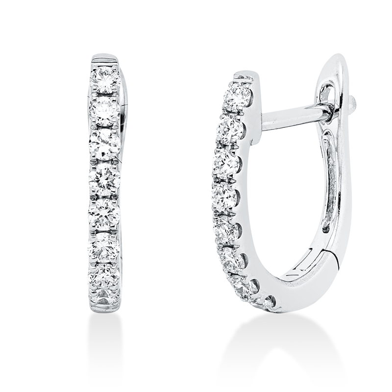 Creolen 18 kt WG, 16 Brill. 0,25 ct, TW-si