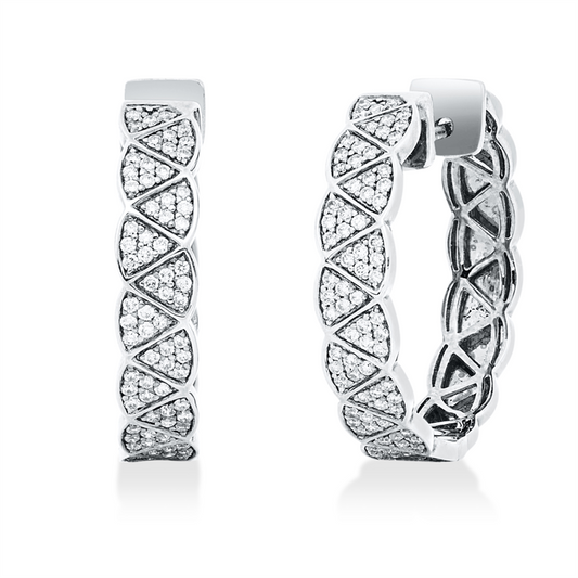 Creolen 18 kt WG, 160 Brill. 0,61 ct, TW-si