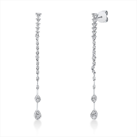 Ohrschmuck 18 kt WG, 29 Brill. 0,37 ct, TW-si, 9 Brill. 0,37 ct, TW-si, 8 Brill. 0,03 ct, TW-si