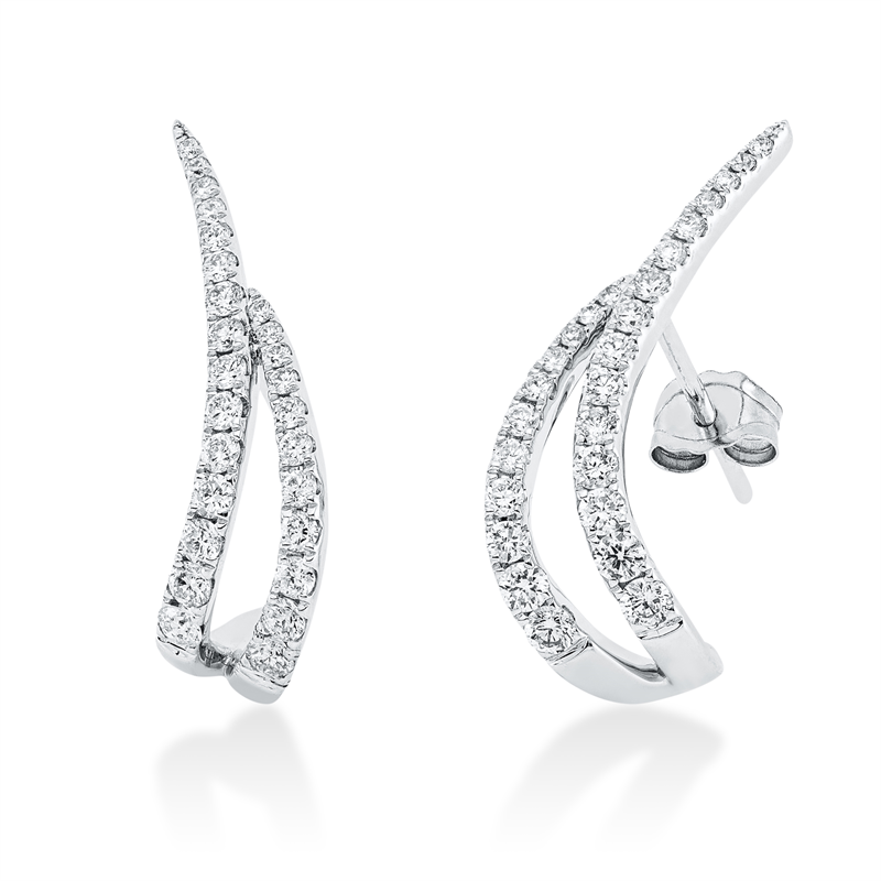 Ohrstecker 18 kt WG, 48 Brill. 0,58 ct, W-si