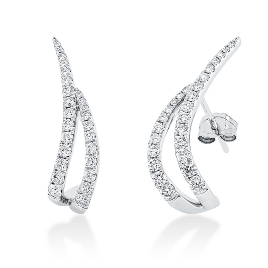 Ohrstecker 18 kt WG, 48 Brill. 0,58 ct, W-si