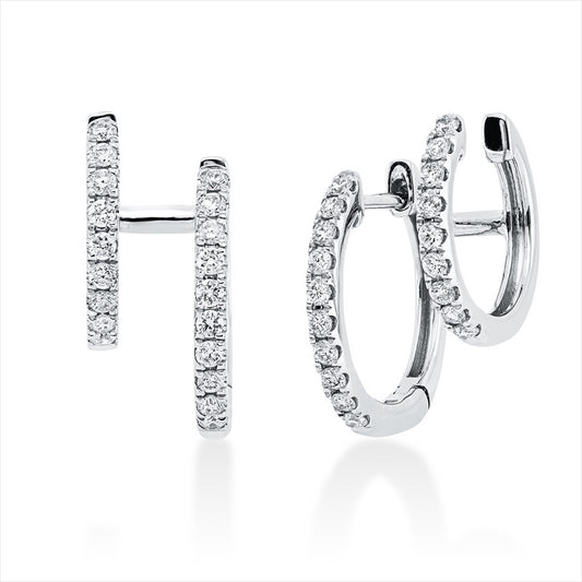 Creolen 18 kt WG, 38 Brill. 0,42 ct, W-si