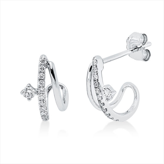 Ohrstecker 18 kt WG, 24 Brill. 0,16 ct, W-si