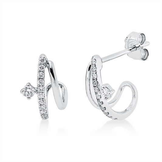 Ohrstecker 18 kt WG, 24 Brill. 0,16 ct, W-si