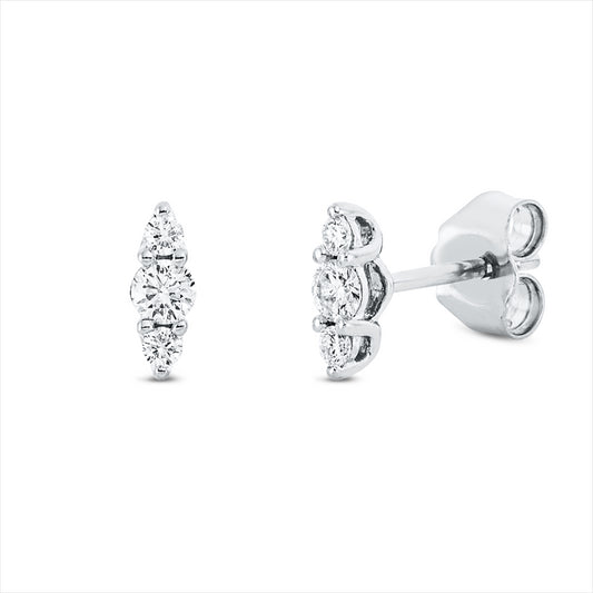 Ohrstecker 18 kt WG, 2 Brill. 0,12 ct, TW-si, 4 Brill. 0,06 ct, TW-si