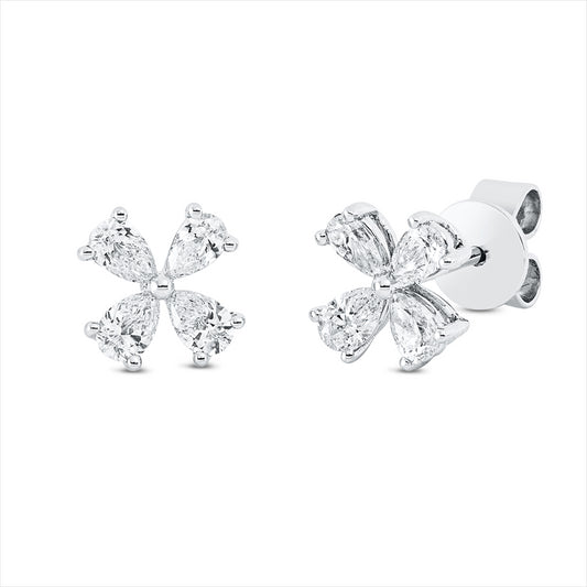 Ohrstecker 18 kt WG, 8 Tropfen 0,50 ct, TW-vsi