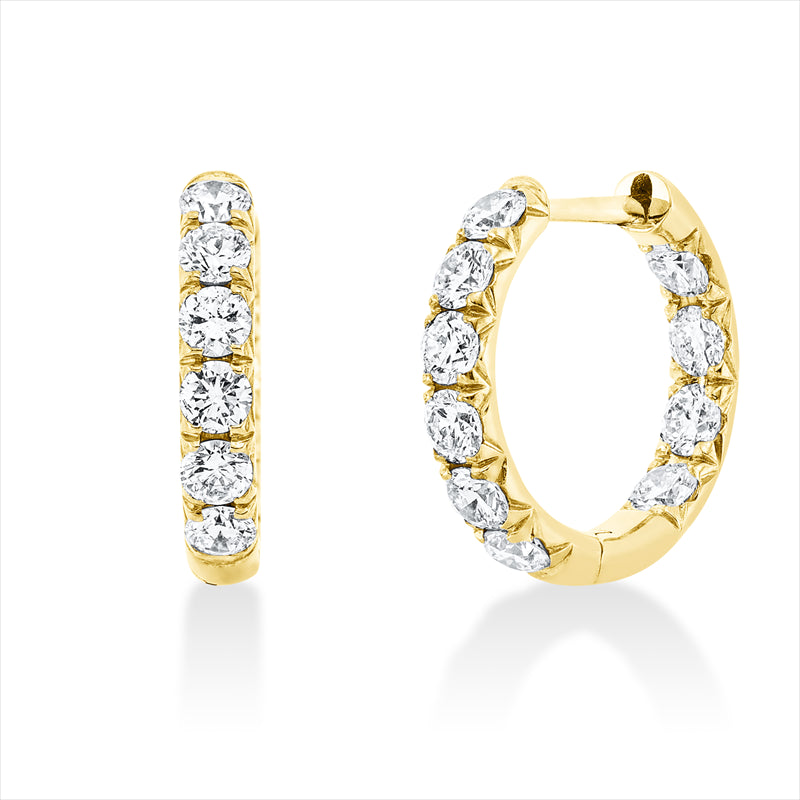 Creolen 18 kt GG, 20 Brill. 1,37 ct, TW-si