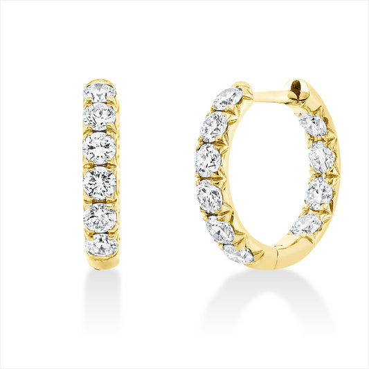 Creolen 18 kt GG, 20 Brill. 1,37 ct, TW-si