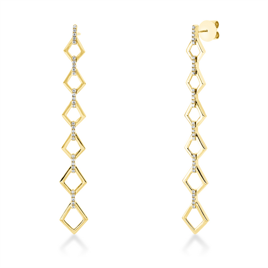 Ohrschmuck 18 kt GG, 60 Brill. 0,34 ct, TW-si