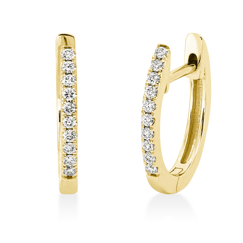 Creolen 18 kt GG, 20 Brill. 0,09 ct, W-si