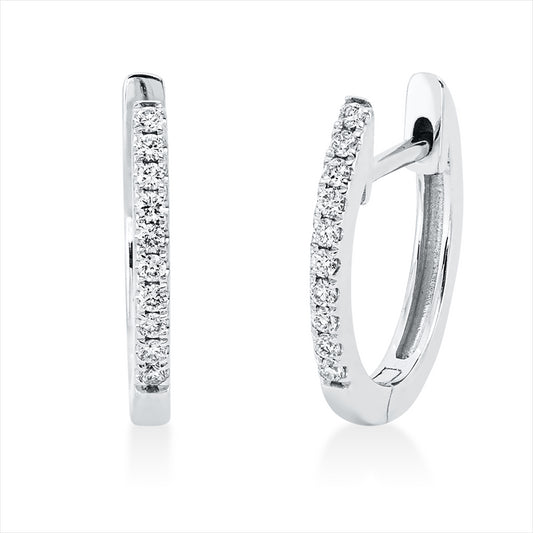 Creolen 18 kt WG, 20 Brill. 0,11 ct, W-si