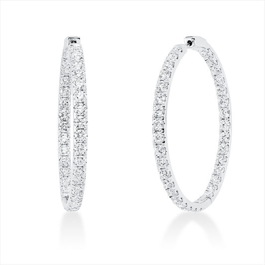 Creolen 18 kt WG, 70 Brill. 6,39 ct, TW-si