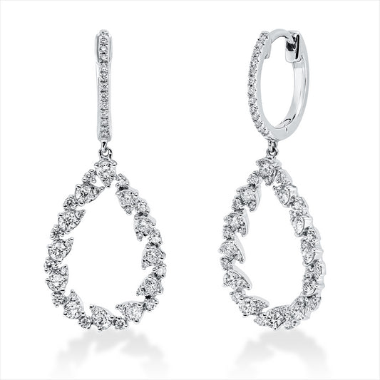 Ohrschmuck 18 kt WG, 24 Brill. 0,21 ct, TW-si, 24 Brill. 0,83 ct, TW-si, 50 Brill. 0,19 ct, TW-si