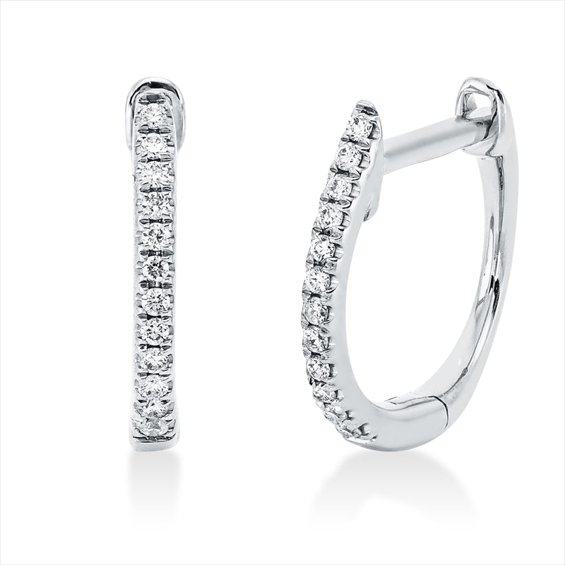 Creolen 18 kt WG, 24 Brill. 0,08 ct, W-si