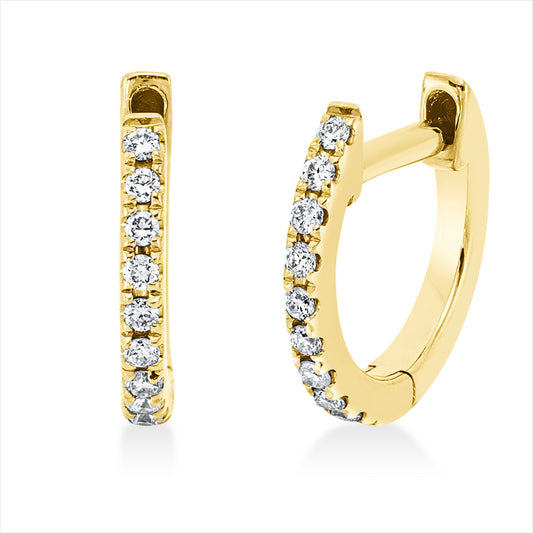 Creolen 18 kt GG, 18 Brill. 0,08 ct, W-si