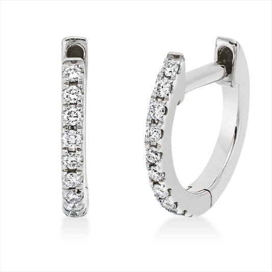 Creolen 18 kt WG, 18 Brill. 0,08 ct, W-si