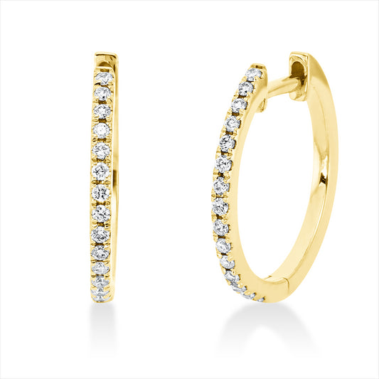 Creolen 18 kt GG, 30 Brill. 0,13 ct, W-si