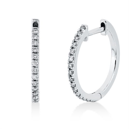 Creolen 18 kt WG, 30 Brill. 0,13 ct, W-si