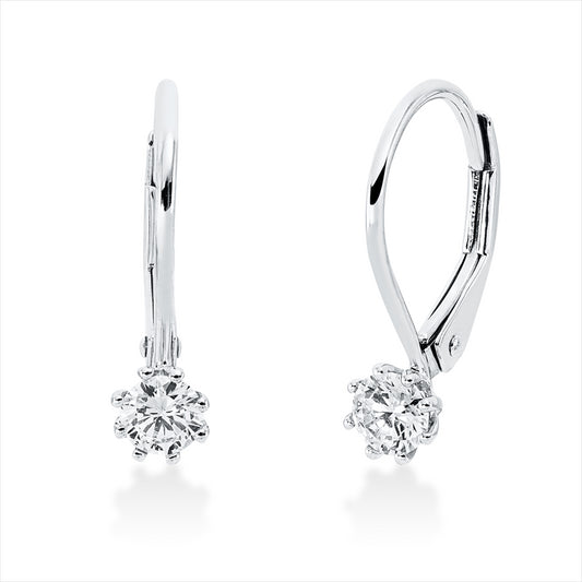 Creolen 18 kt WG, 2 Brill. 0,30 ct, W-si