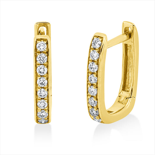 Creolen 18 kt GG, 16 Brill. 0,12 ct, W-si