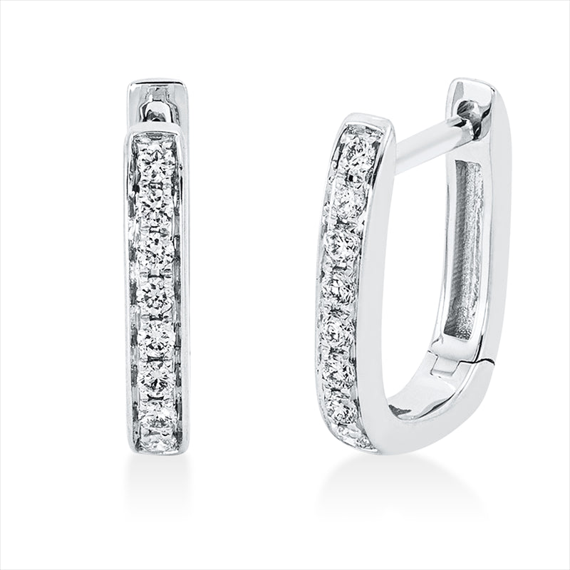 Creolen 18 kt WG, 16 Brill. 0,12 ct, W-si