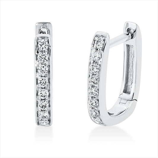 Creolen 18 kt WG, 16 Brill. 0,12 ct, W-si