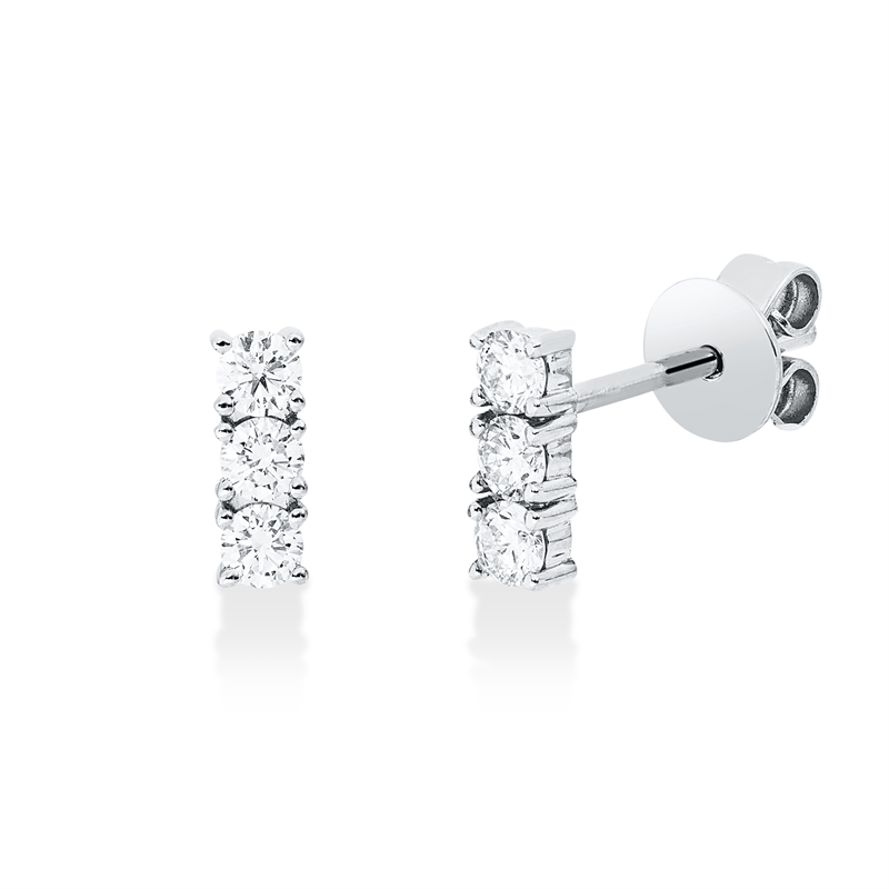 Ohrstecker 18 kt WG, 6 Brill. 0,28 ct, W-si