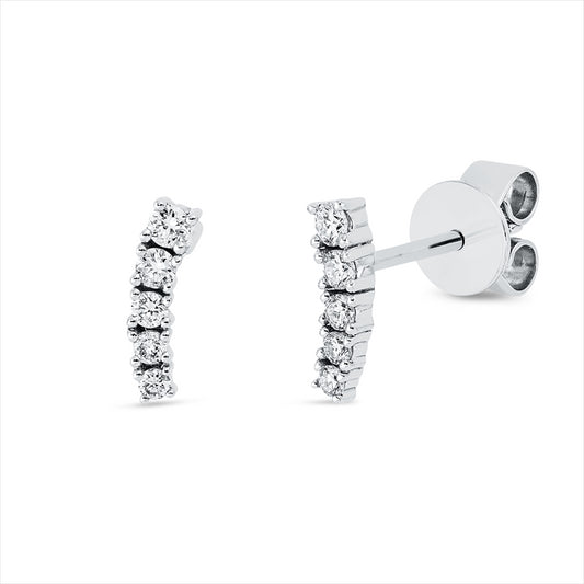 Ohrstecker 18 kt WG, 10 Brill. 0,16 ct, TW-si