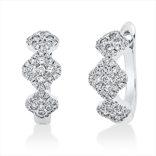 Creolen 18 kt WG, 126 Brill. 0,51 ct, TW-si